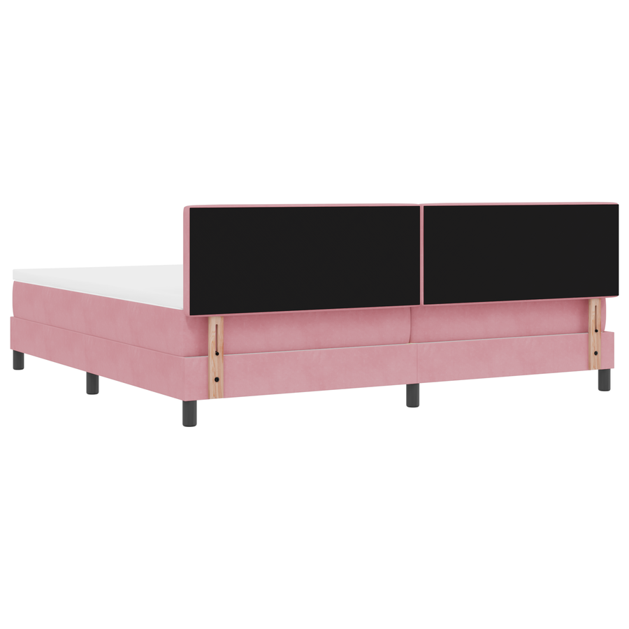 Boxspringbed met matras en LED fluweel roze 200x200 cm