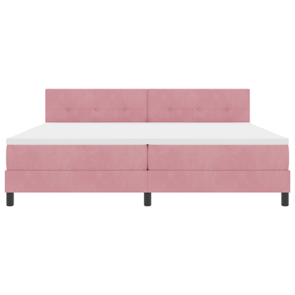 Boxspringbed met matras en LED fluweel roze 200x200 cm