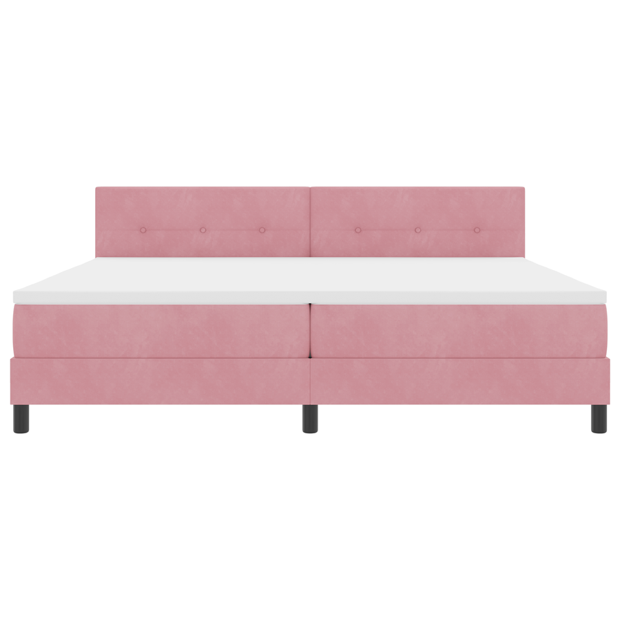 Boxspringbed met matras en LED fluweel roze 200x200 cm