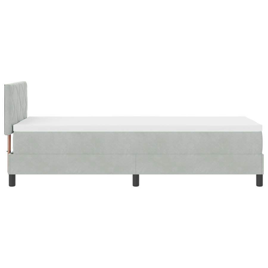 Boxspringbed met matras en LED fluweel lichtgrijs 80x200 cm
