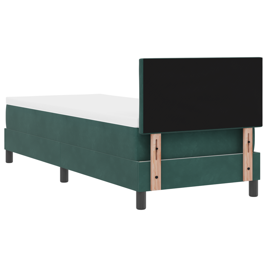 Boxspringbed met matras en LED fluweel donkergroen 80x200 cm