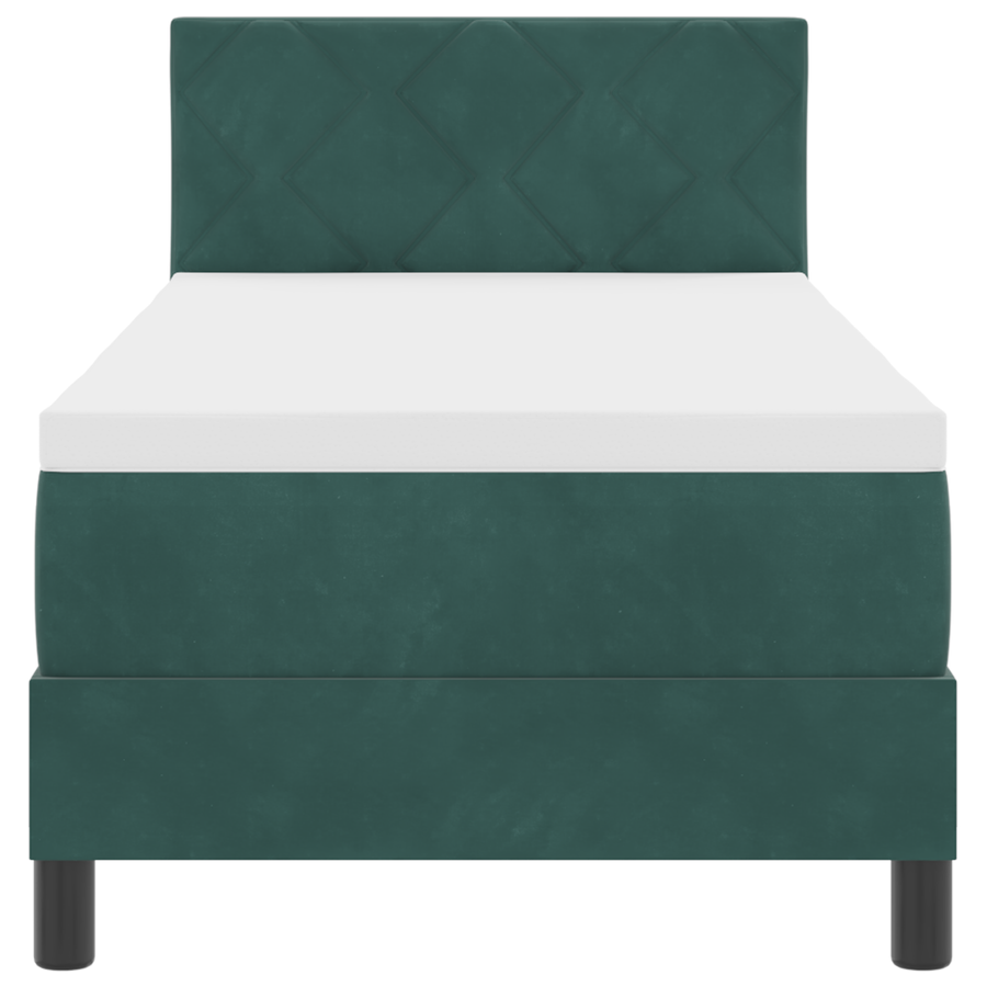 Boxspringbed met matras en LED fluweel donkergroen 80x200 cm