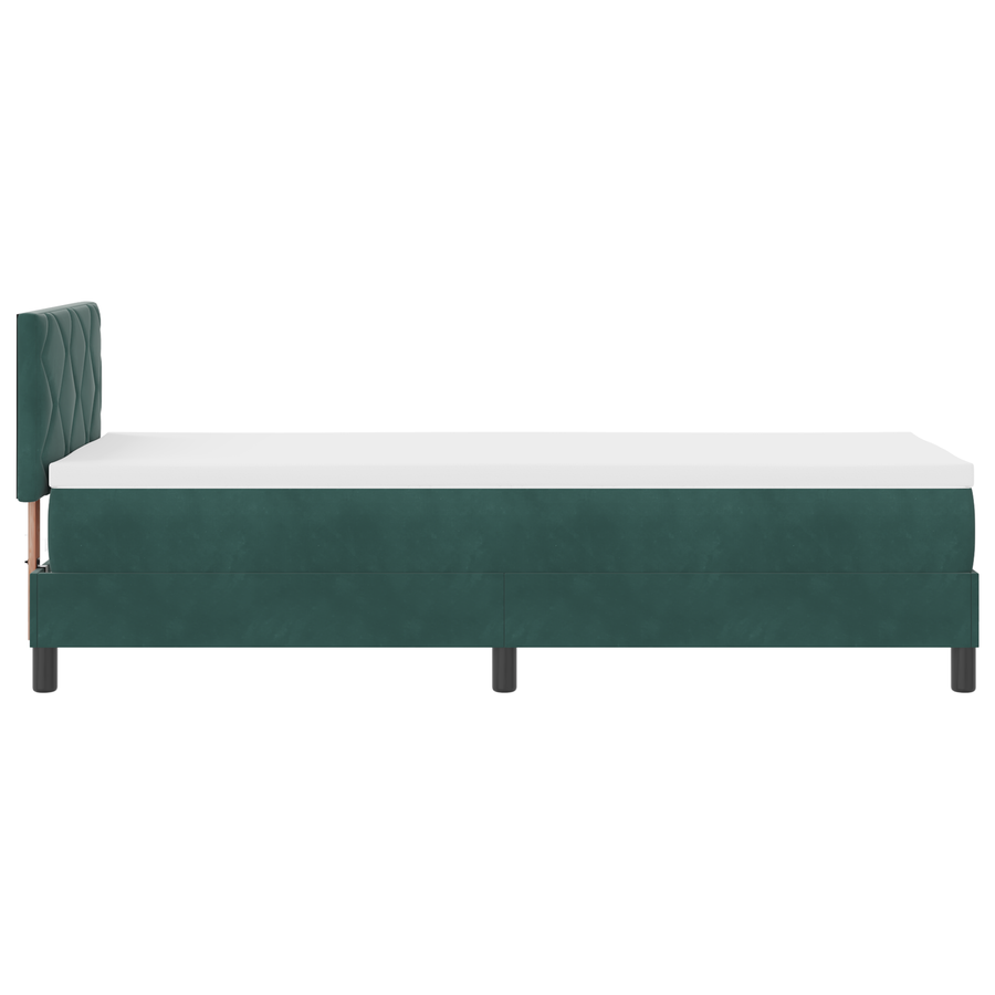 Boxspringbed met matras en LED fluweel donkergroen 80x200 cm