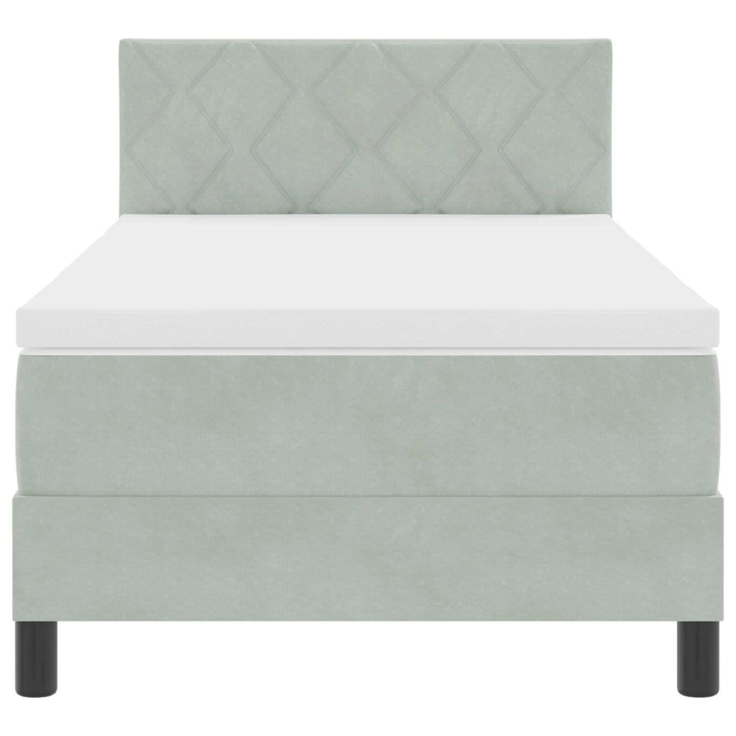 Boxspringbed met matras en LED fluweel lichtgrijs 90x190 cm