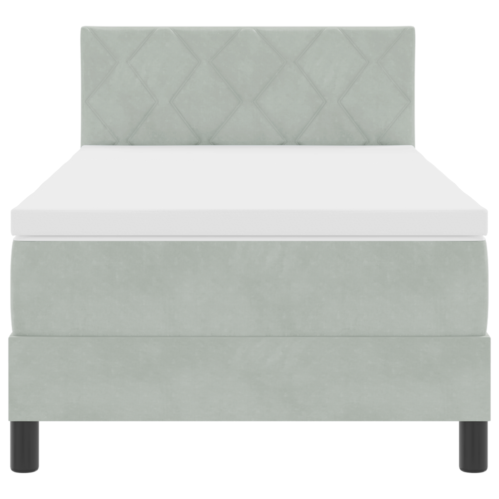 Boxspringbed met matras en LED fluweel lichtgrijs 90x190 cm