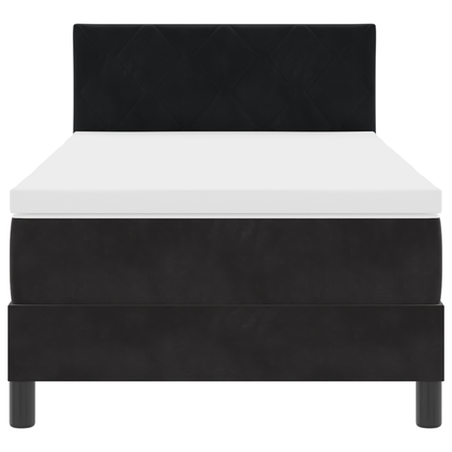 Boxspring Bed met Matras & LED Zwart 90x190 cm Fluweel