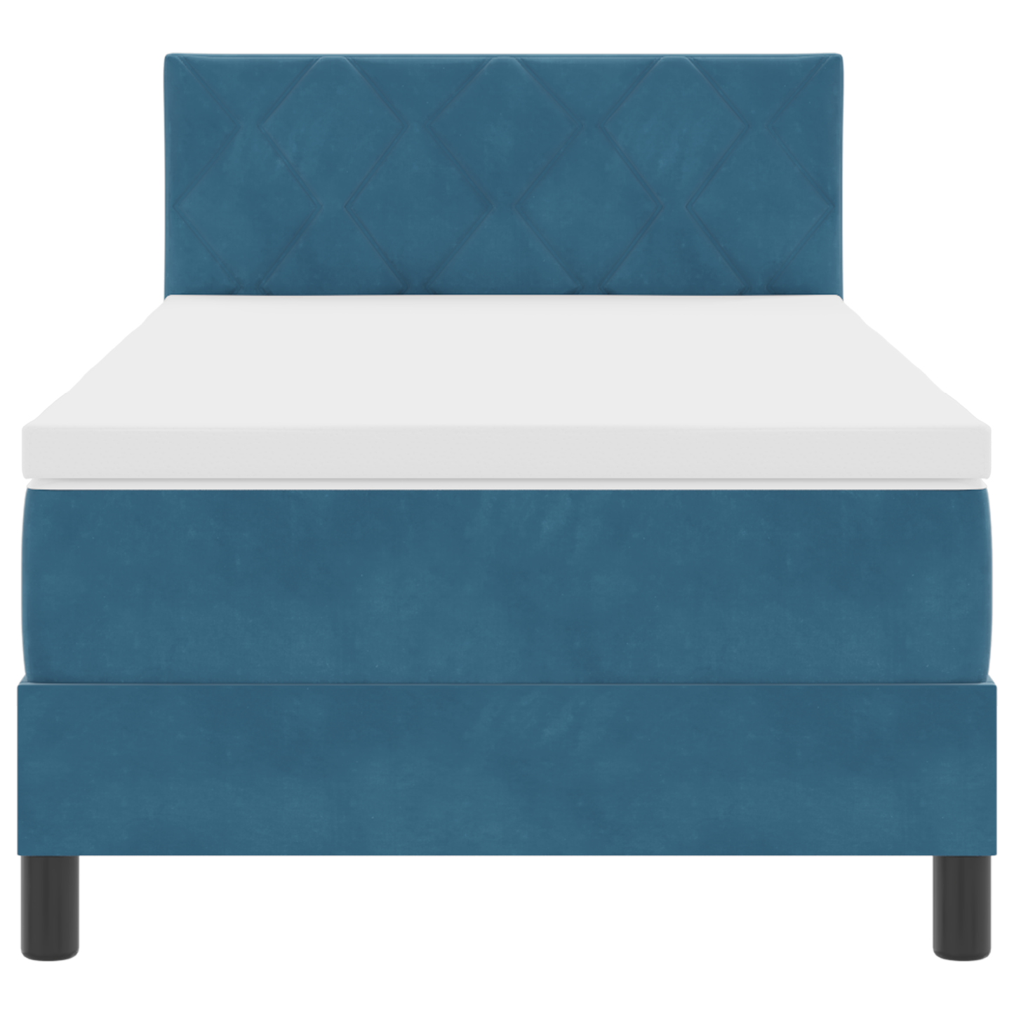 Boxspring Bed met Matras & LED Donkerblauw 90x190 cm Fluweel