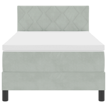 Boxspringbed met matras en LED fluweel lichtgrijs 90x200 cm