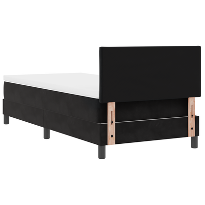 Boxspringbed met matras en LED fluweel zwart 90x200 cm