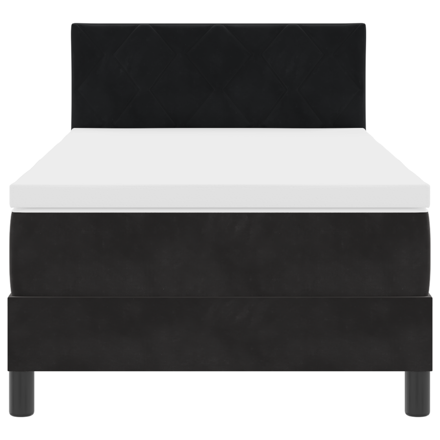 Boxspringbed met matras en LED fluweel zwart 90x200 cm