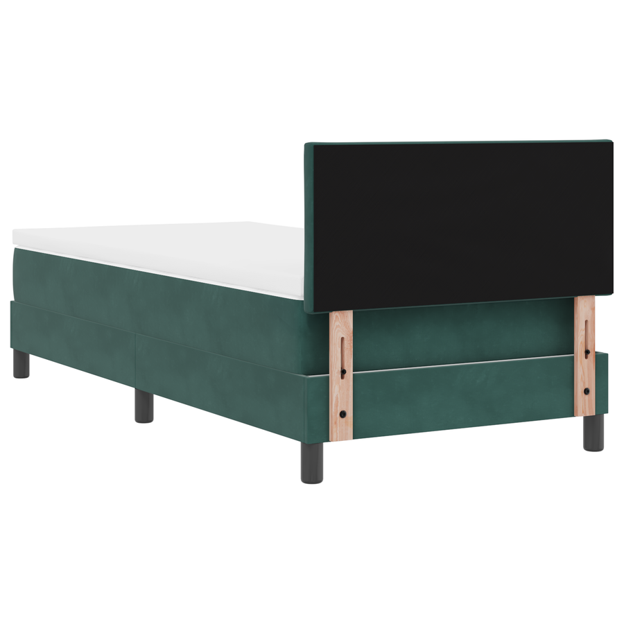 Boxspringbed met matras en LED fluweel donkergroen 90x200 cm