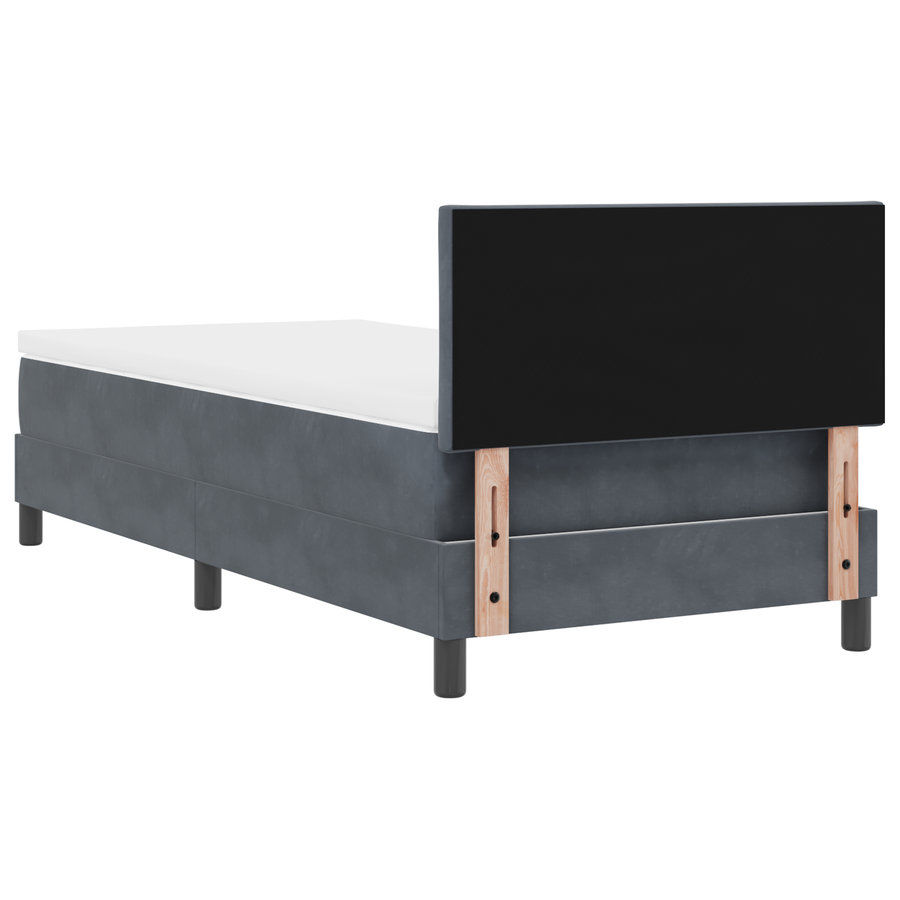 Boxspringbed met matras en LED fluweel donkergrijs 100x200 cm