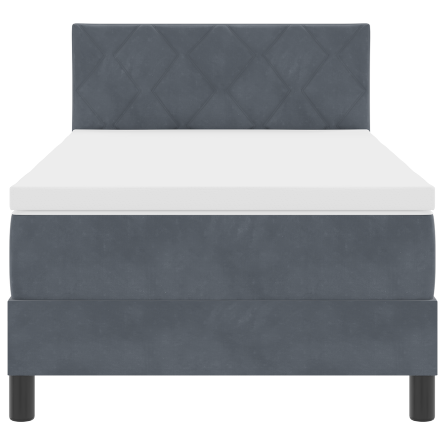 Boxspringbed met matras en LED fluweel donkergrijs 100x200 cm