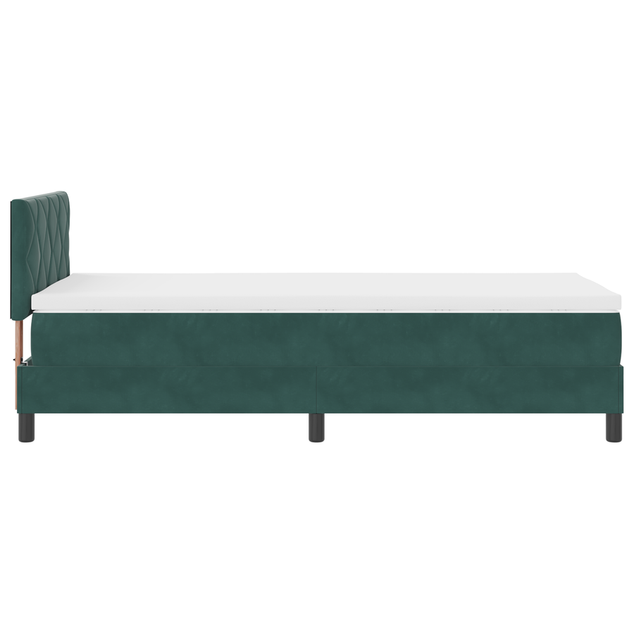 Boxspringbed met matras en LED fluweel donkergroen 100x200 cm