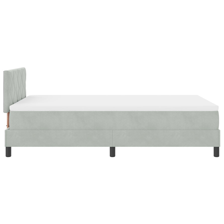 Boxspringbed met matras en LED fluweel lichtgrijs 120x190 cm