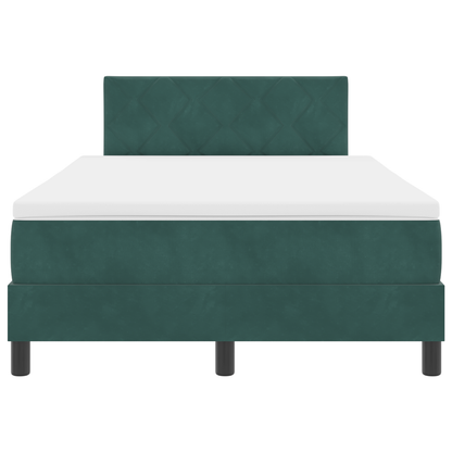 Boxspring Bed met Matras & LED Donkergroen 120x190 cm Fluweel
