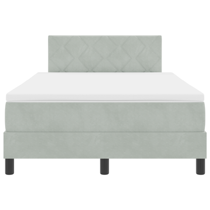 Boxspringbed met matras en LED fluweel lichtgrijs 120x200 cm