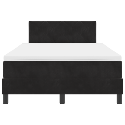 Boxspring Bed met Matras & LED Zwart 120x200 cm Fluweel