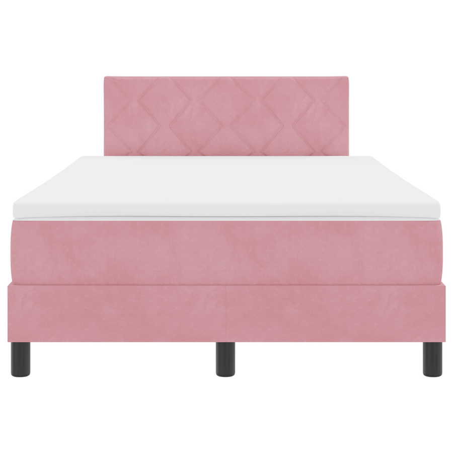 Boxspringbed met matras en LED fluweel roze 120x200 cm