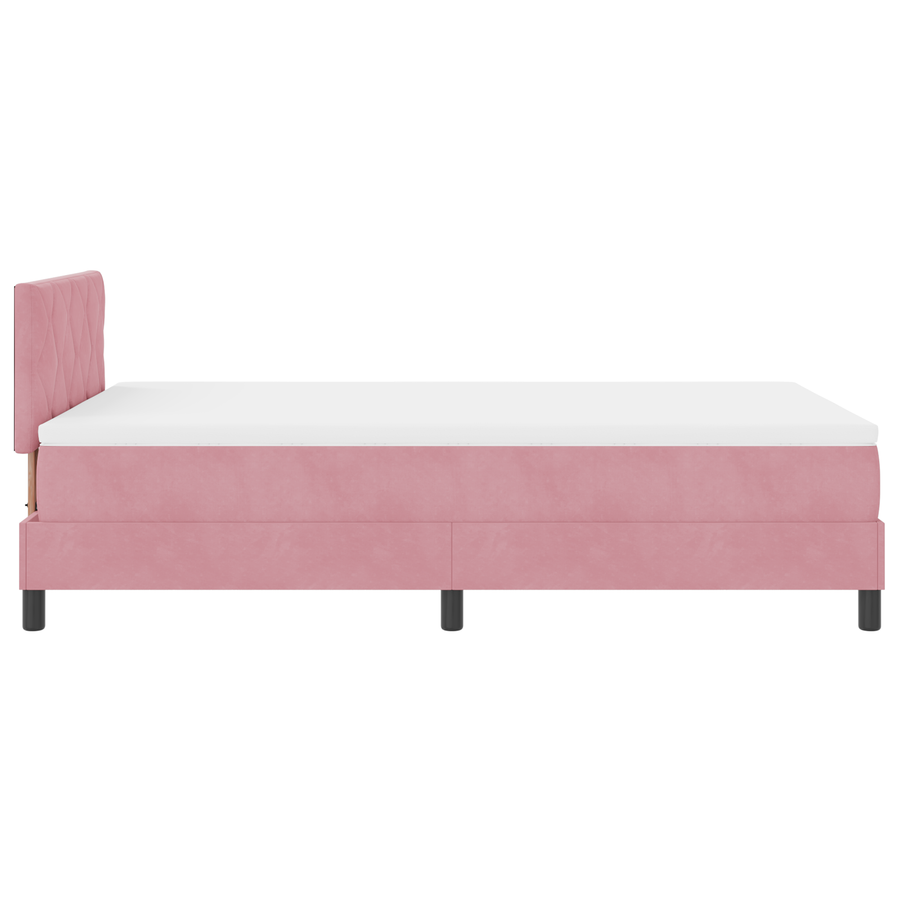 Boxspringbed met matras en LED fluweel roze 120x200 cm
