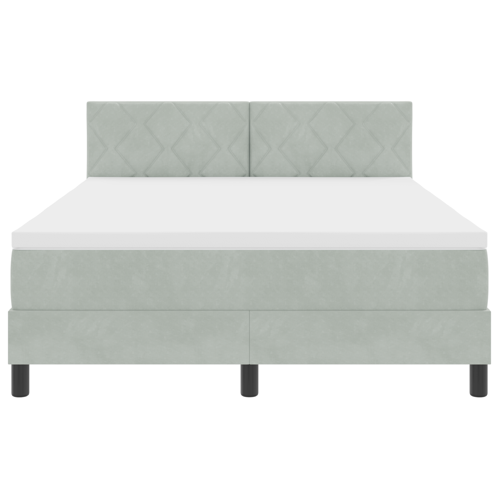 Boxspringbed met matras en LED lichtgrijs 140x190 cm