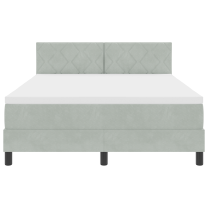 Boxspringbed met matras en LED lichtgrijs 140x190 cm