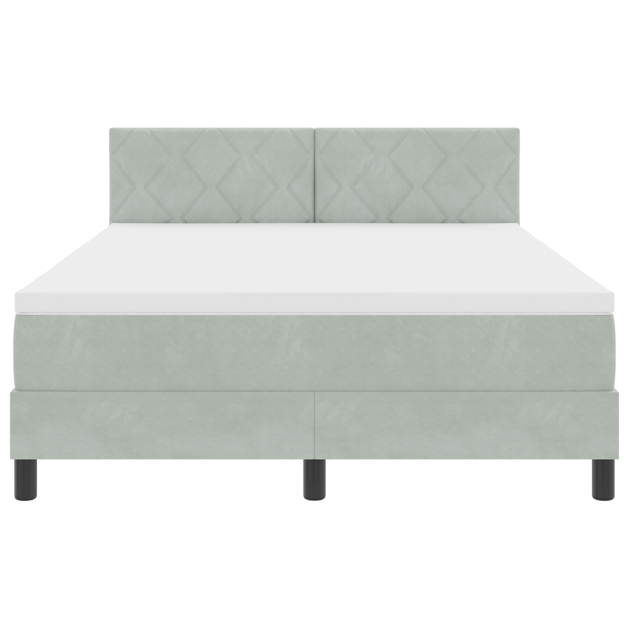 Boxspringbed met matras en LED lichtgrijs 140x190 cm