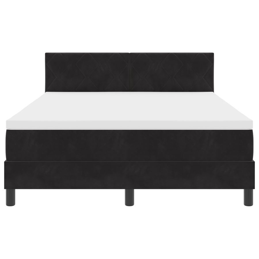 Boxspringbed met matras en LED fluweel zwart 140x200 cm