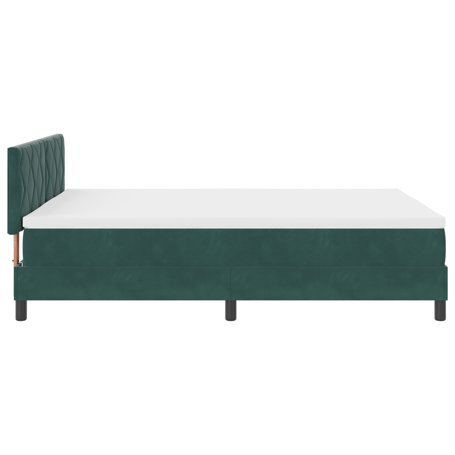 Boxspringbed met matras en LED fluweel donkergroen 140x200 cm