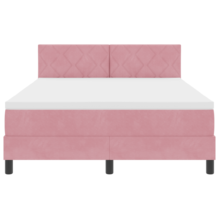 Boxspringbed met matras en LED fluweel roze 160x200 cm