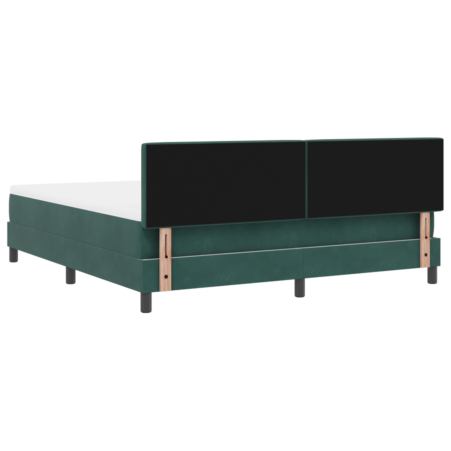 Boxspringbed met matras en LED fluweel donkergroen 180x200 cm