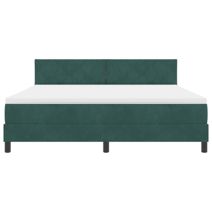 Boxspringbed met matras en LED fluweel donkergroen 180x200 cm