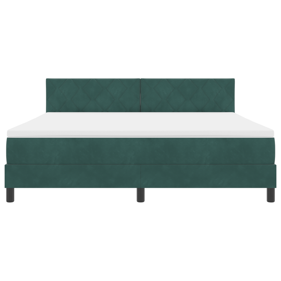 Boxspringbed met matras en LED fluweel donkergroen 180x200 cm