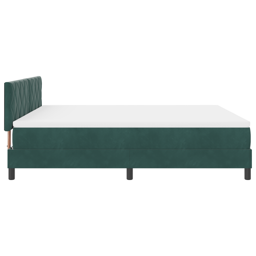 Boxspringbed met matras en LED fluweel donkergroen 180x200 cm