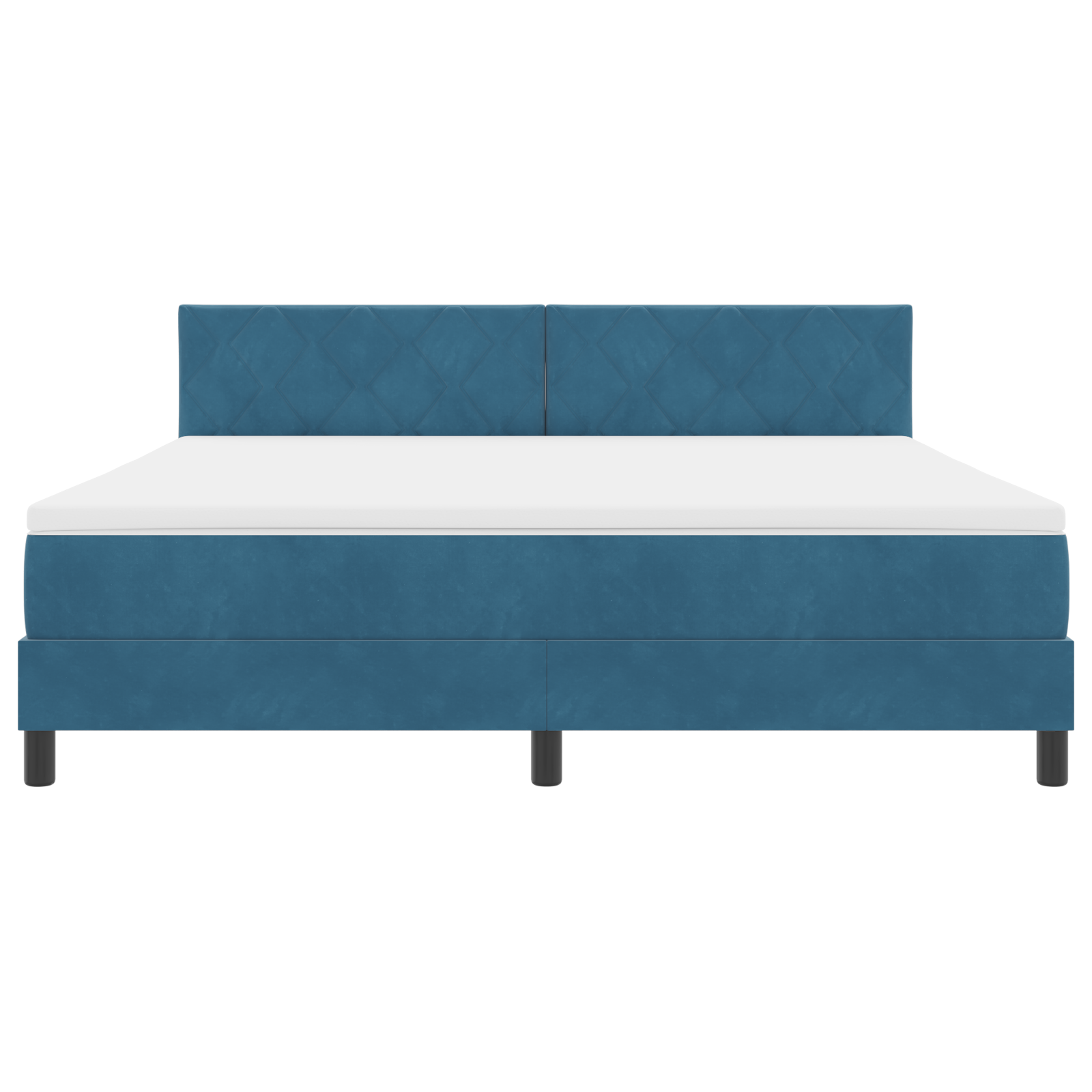 Boxspringbed met matras en LED fluweel donkerblauw 180x200 cm