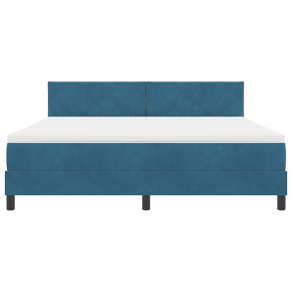 Boxspringbed met matras en LED fluweel donkerblauw 180x200 cm