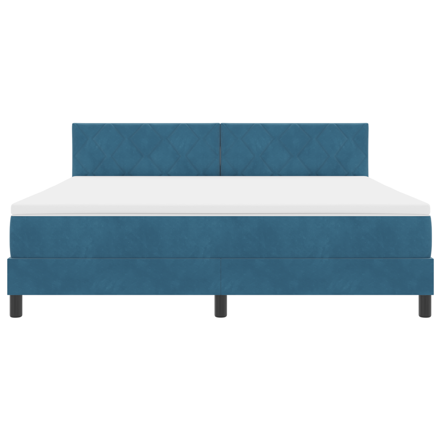 Boxspringbed met matras en LED fluweel donkerblauw 180x200 cm