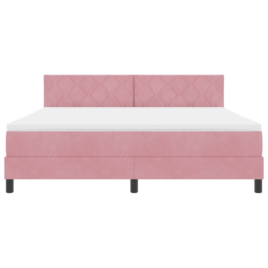 Boxspringbed met matras en LED fluweel roze 180x200 cm