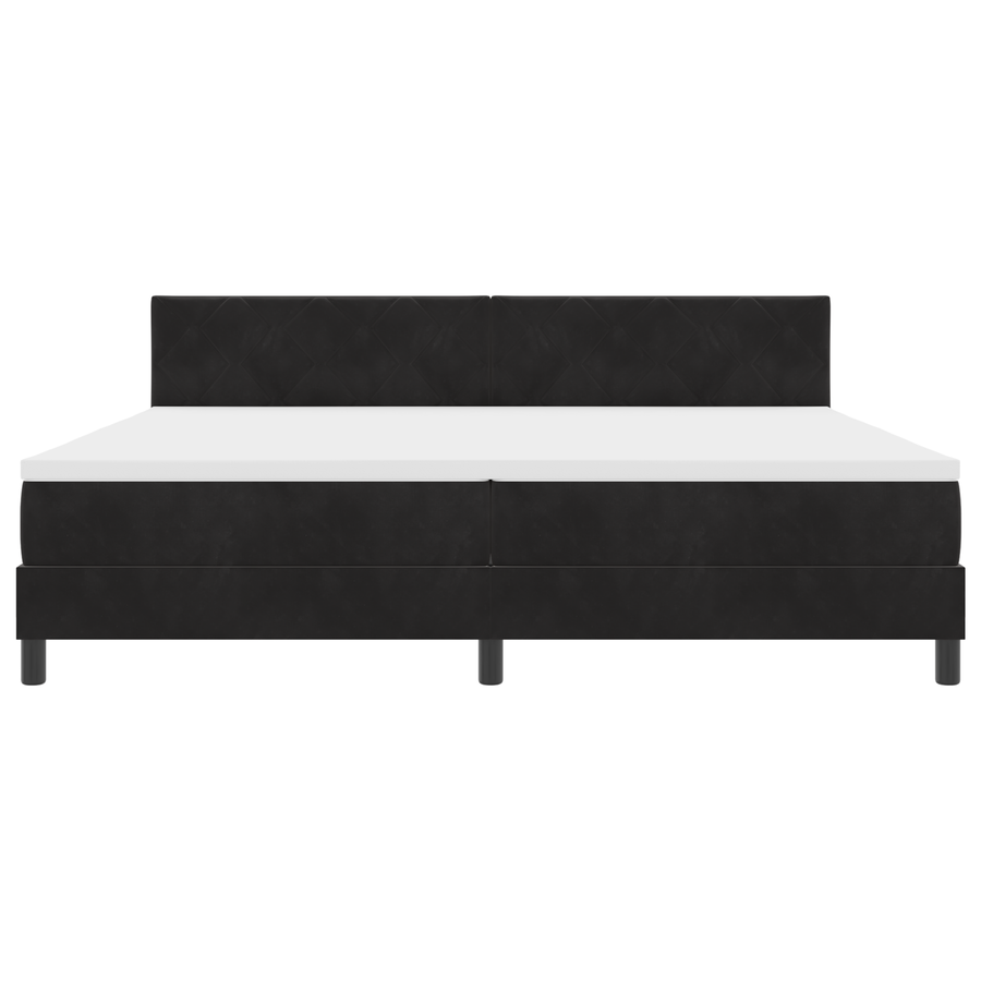 Boxspringbed met matras en LED fluweel zwart 200x200 cm