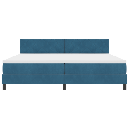 Boxspringbed met matras en LED fluweel donkerblauw 200x200 cm