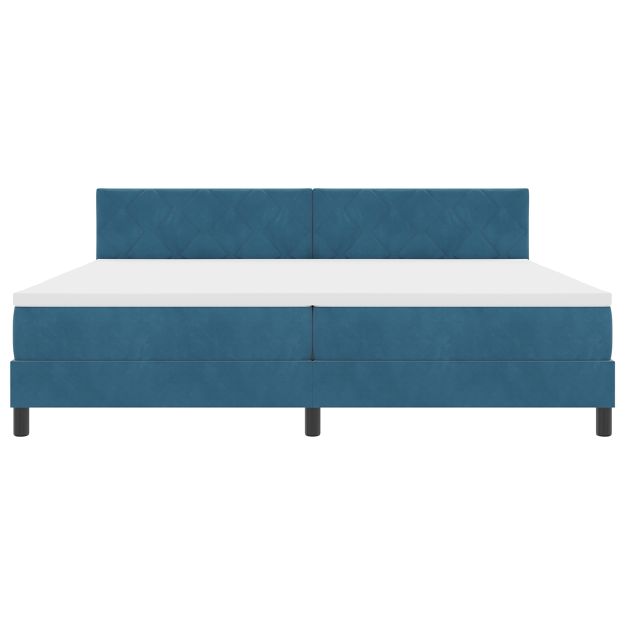 Boxspringbed met matras en LED fluweel donkerblauw 200x200 cm