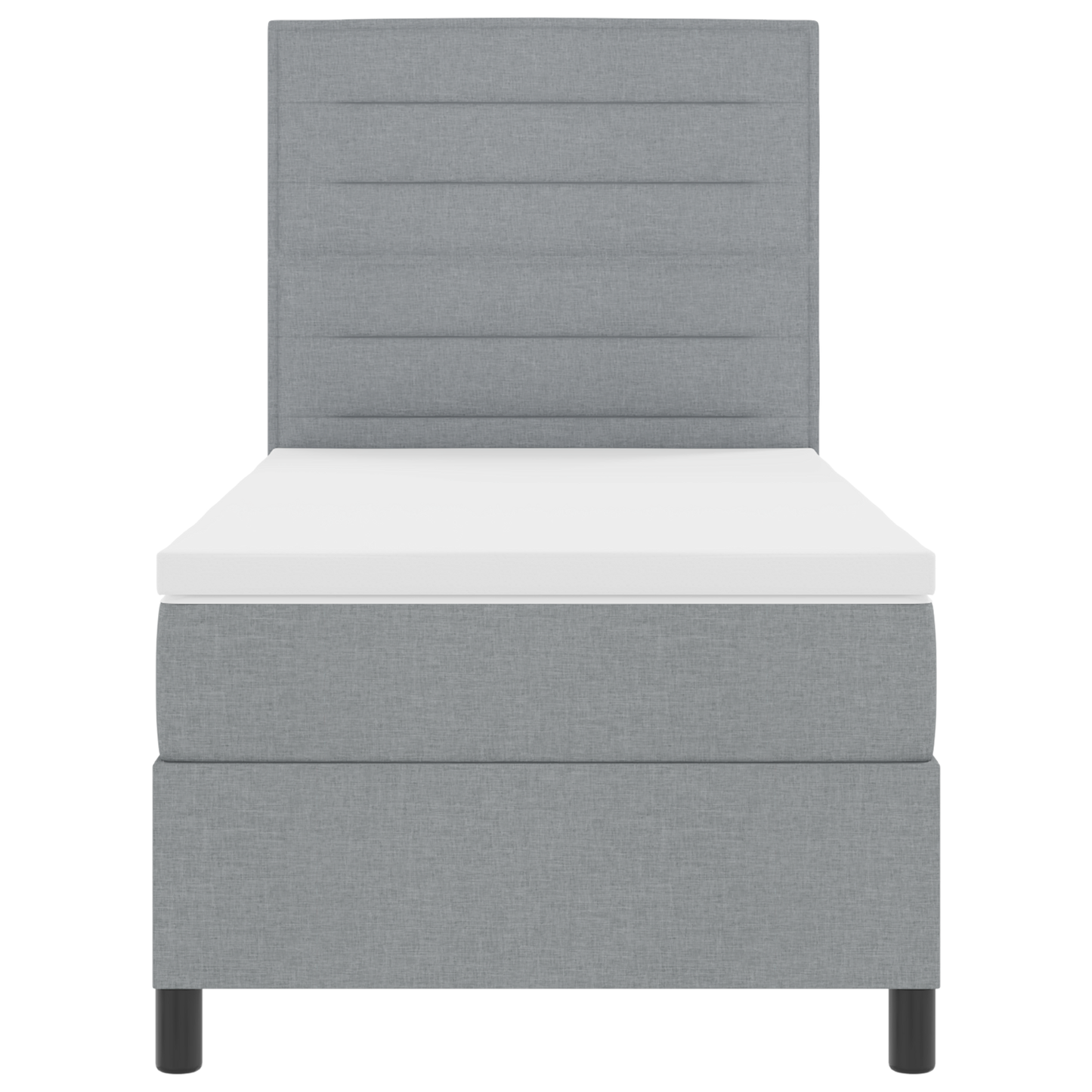 Boxspringbed met Matras & LED Licht Grijs 80x200 cm Stof