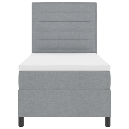 Boxspringbed met Matras & LED Licht Grijs 80x200 cm Stof
