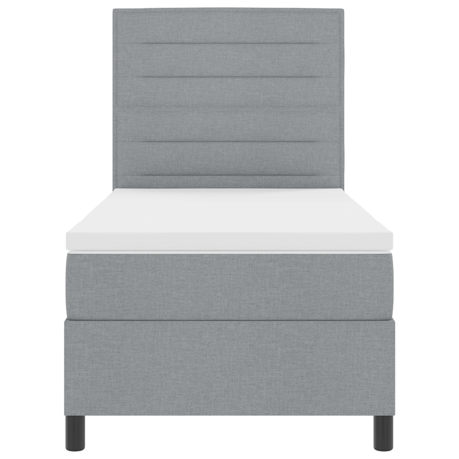 Boxspringbed met Matras & LED Licht Grijs 80x200 cm Stof