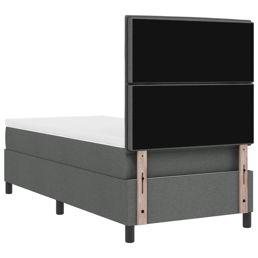 Boxspring Bed met Matras & LED Donkergrijs 80x200 cm Stof