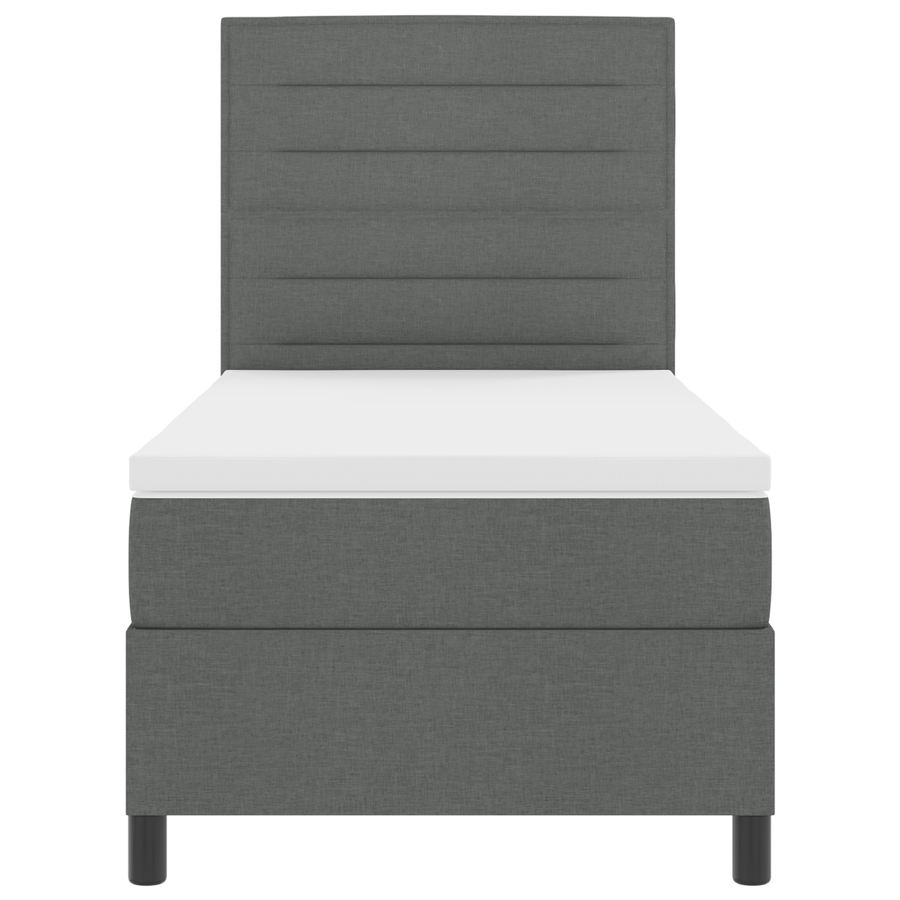 Boxspring Bed met Matras & LED Donkergrijs 80x200 cm Stof