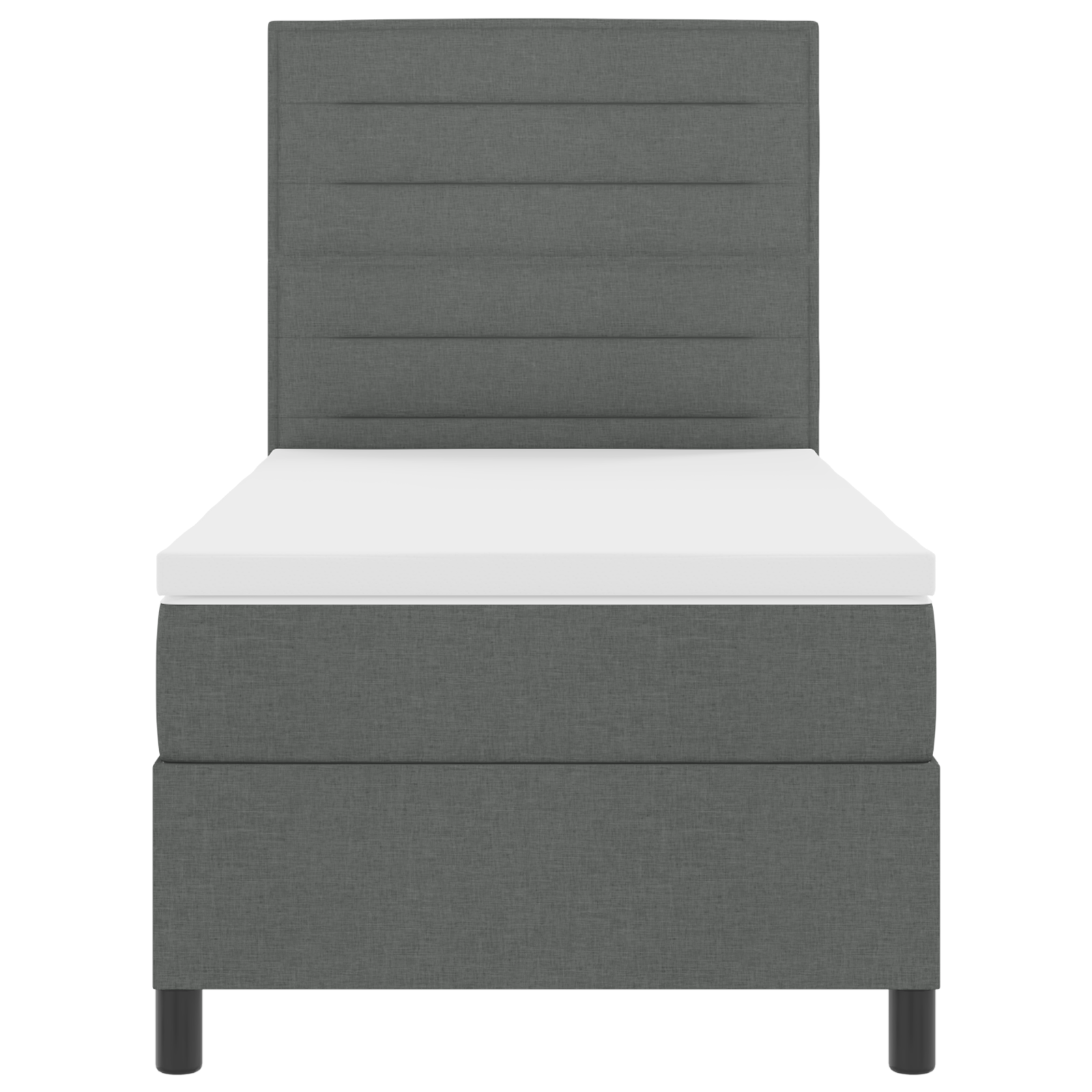 Boxspringbed met matras en LED stof donkergrijs 90x190 cm