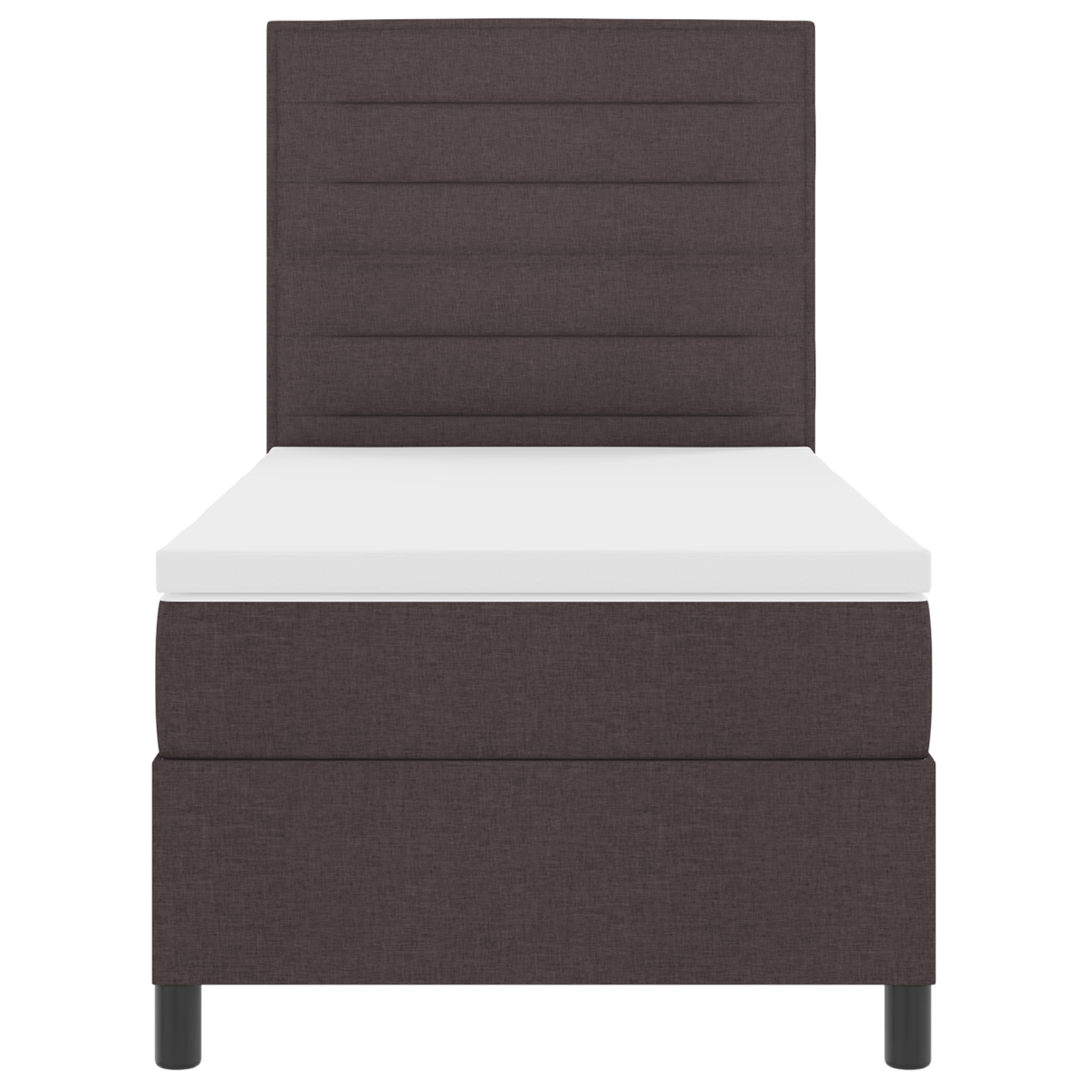 Boxspringbed met matras en LED stof donkerbruin 90x190 cm