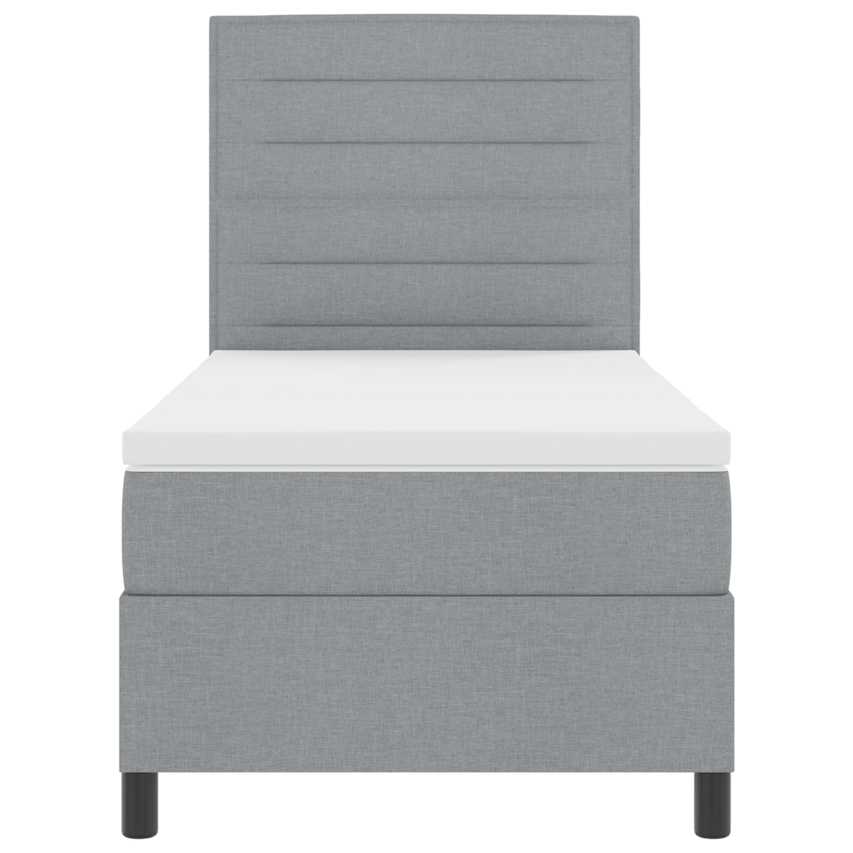 Boxspringbed met matras en LED stof lichtgrijs 90x200 cm