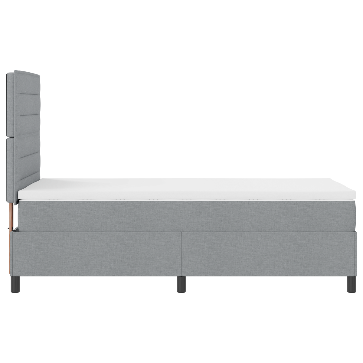 Boxspringbed met matras en LED stof lichtgrijs 90x200 cm